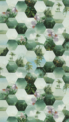 Daylight roller blind Green hexagons