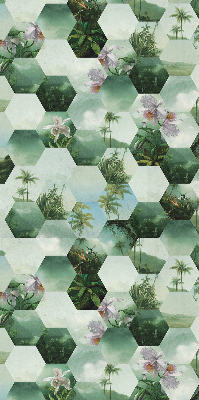 Daylight roller blind Green hexagons