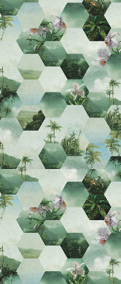 Daylight roller blind Green hexagons