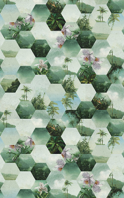 Daylight roller blind Green hexagons