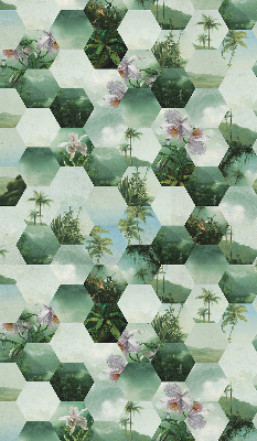 Daylight roller blind Green hexagons