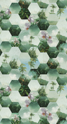 Daylight roller blind Green hexagons