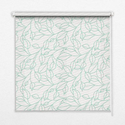 Roller blind for window Turquoise leaves