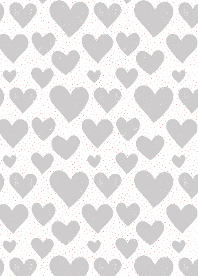 Roller blind for window Gray hearts