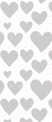 Roller blind for window Gray hearts