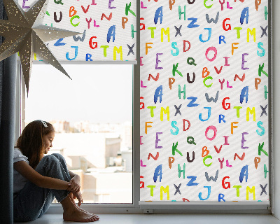 Roller blind for window Colorful letters