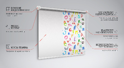 Roller blind for window Colorful letters