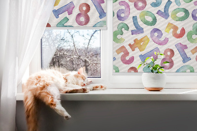 Roller blind for window Colorful numbers