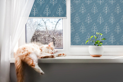 Roller blind for window Trees in the rain