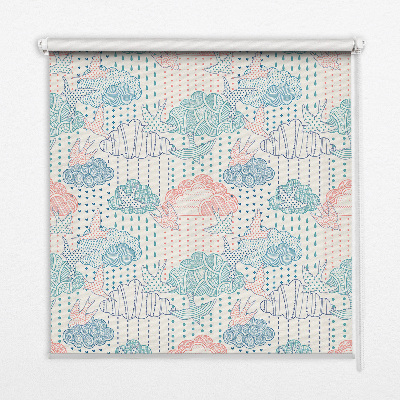 Kitchen roller blind Colorful clouds with patterns