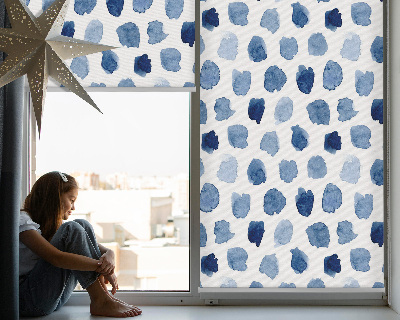 Window blind Blue painted spots