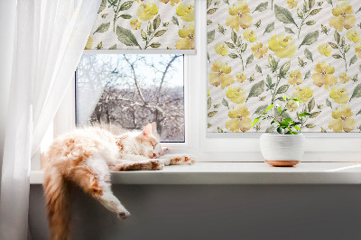 Window blind Yellow flowers