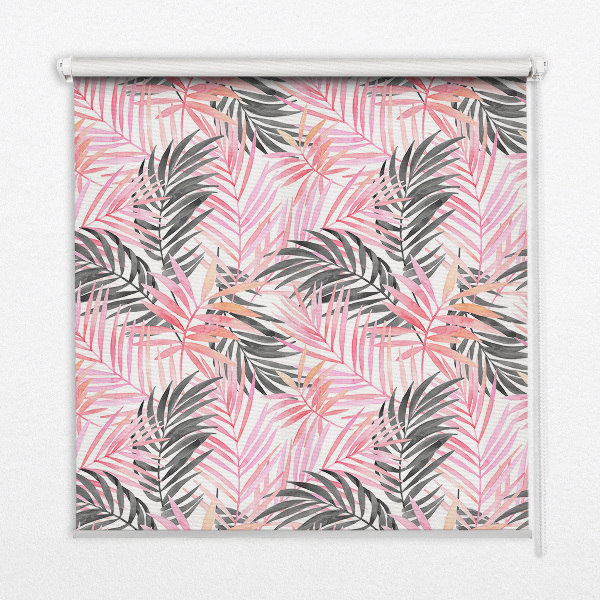 Window blind Pink and black leaves