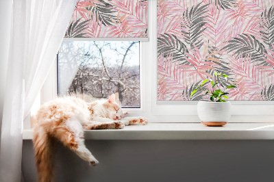 Window blind Pink and black leaves