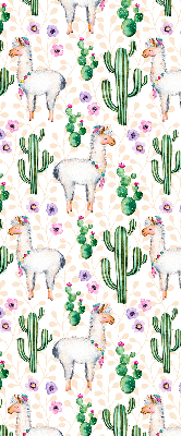 Roller blind for window Llamas and cacti