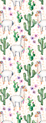 Roller blind for window Llamas and cacti