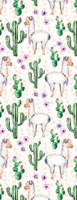 Roller blind for window Llamas and cacti