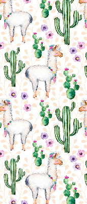 Roller blind for window Llamas and cacti