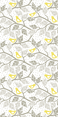 Roller blind for window Yellow birds on gray branches