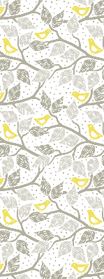 Roller blind for window Yellow birds on gray branches