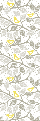 Roller blind for window Yellow birds on gray branches