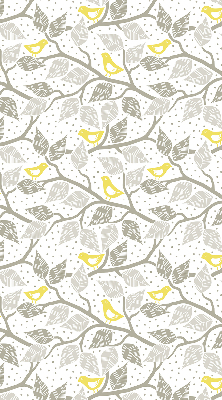 Roller blind for window Yellow birds on gray branches