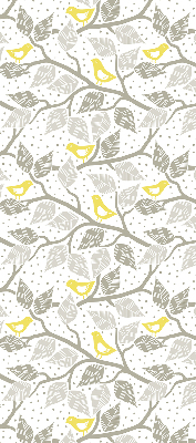 Roller blind for window Yellow birds on gray branches