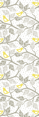 Roller blind for window Yellow birds on gray branches