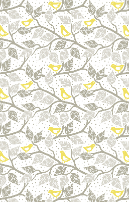 Roller blind for window Yellow birds on gray branches