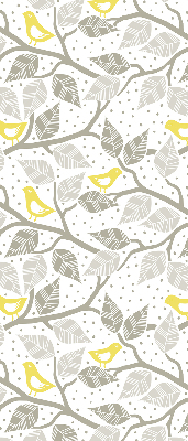 Roller blind for window Yellow birds on gray branches