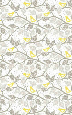 Roller blind for window Yellow birds on gray branches