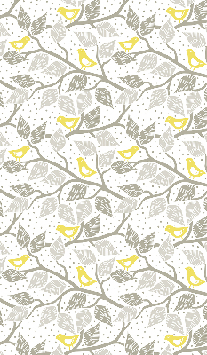 Roller blind for window Yellow birds on gray branches