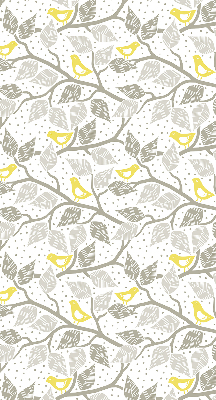 Roller blind for window Yellow birds on gray branches