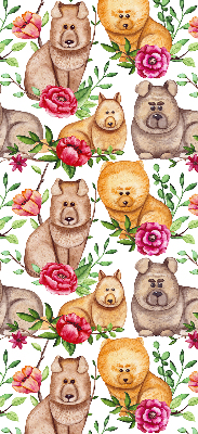 Kitchen roller blind Dogs among flowers