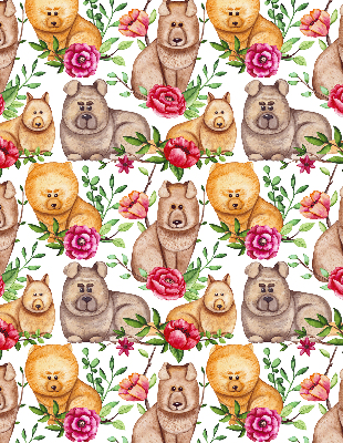 Kitchen roller blind Dogs among flowers