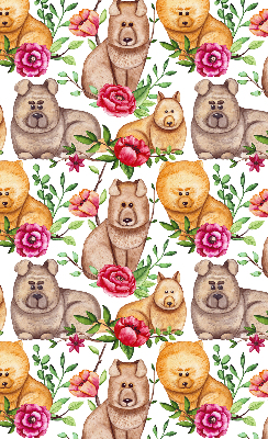 Kitchen roller blind Dogs among flowers