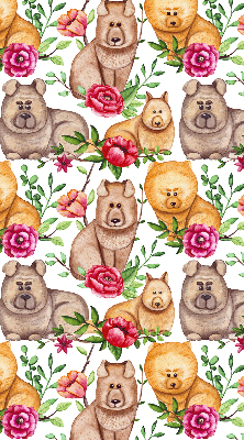 Kitchen roller blind Dogs among flowers