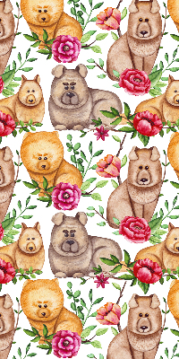 Kitchen roller blind Dogs among flowers