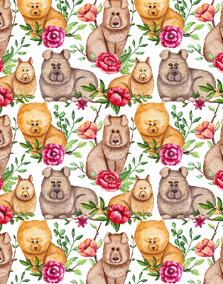 Kitchen roller blind Dogs among flowers