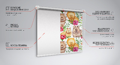 Kitchen roller blind Dogs among flowers