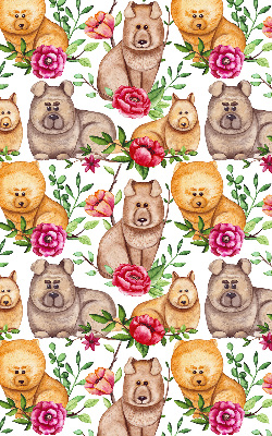 Kitchen roller blind Dogs among flowers