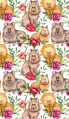 Kitchen roller blind Dogs among flowers