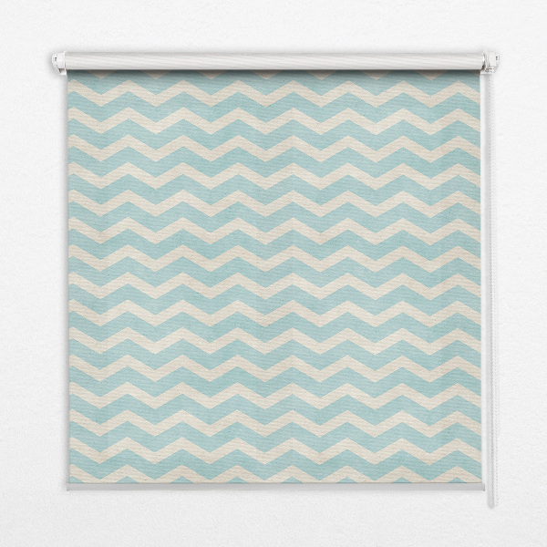 Kitchen roller blind Blue zigzags