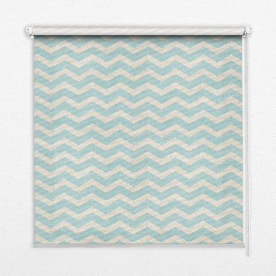 Kitchen roller blind Blue zigzags