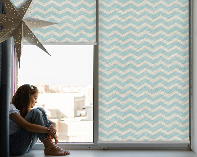 Kitchen roller blind Blue zigzags