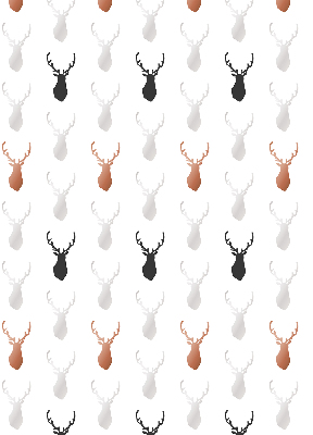 Roller blind for window Drawn deer heads