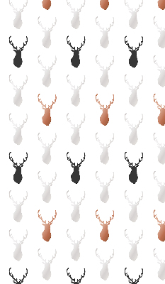 Roller blind for window Drawn deer heads