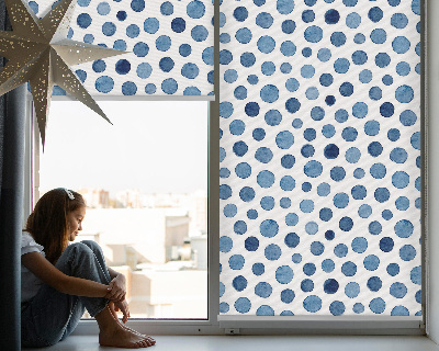 Roller blind for window Blue dots