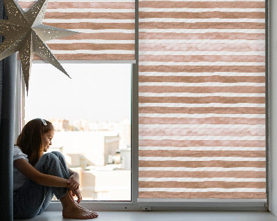 Roller blind for window Brown painted stripes