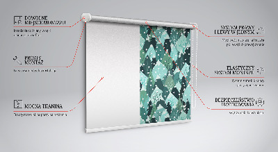 Roller blind for window Forest and falling snow